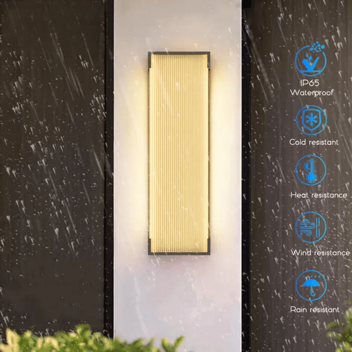 Verthara Premium Solar LED Wall Light - Outdoor Mount - Waterproof - Automatic On/Off - Stainless Steel - Modern Design - For Garden and Patio A 50cm