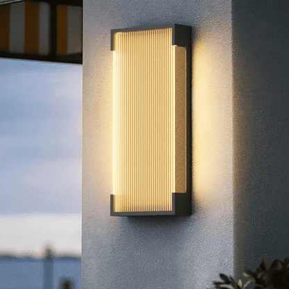 Verthara Premium Solar LED Wall Light - Outdoor Mount - Waterproof - Automatic On/Off - Stainless Steel - Modern Design - For Garden and Patio C 35cm