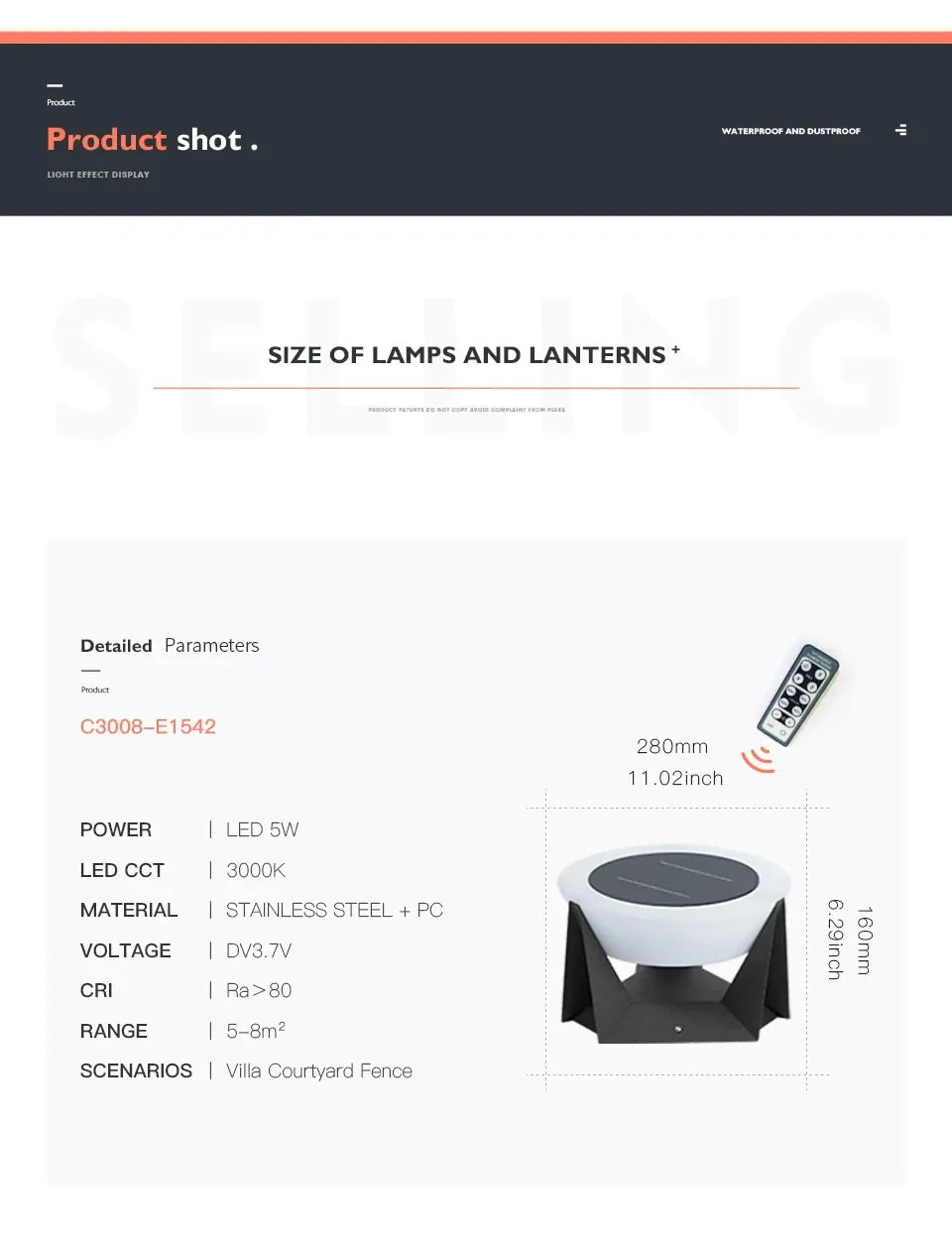 Verthara Premium Solar Post & Pillar Cap Garden Light