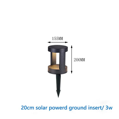 Verthara Premium Solar Powered LED Landscape Light – Waterproof - Auto On/Off - Aluminium - Outdoor Lights for House - 40cm Height H20cm solar insert / cool white