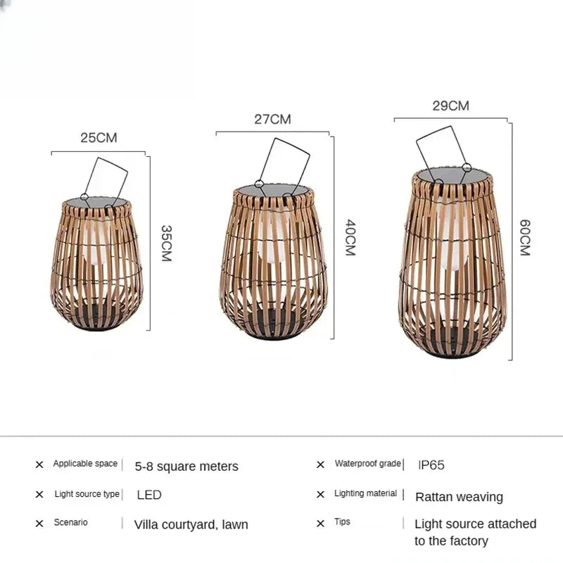 Verthara Premium Solar Rattan Woven Garden Lawn Light
