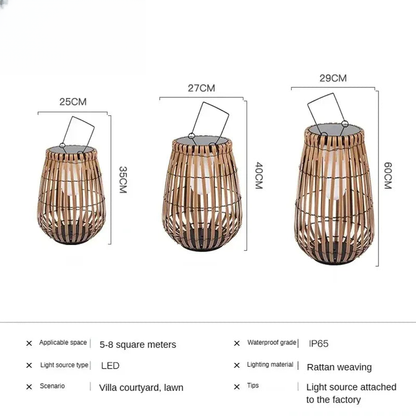 Verthara Premium Solar Rattan Woven Garden Lawn Light
