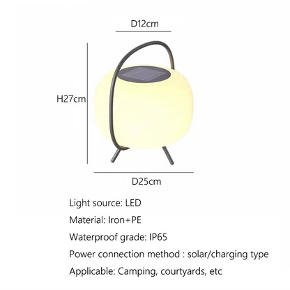 Verthara Premium Solar Rechargeable Camping & Garden Lantern 25cm