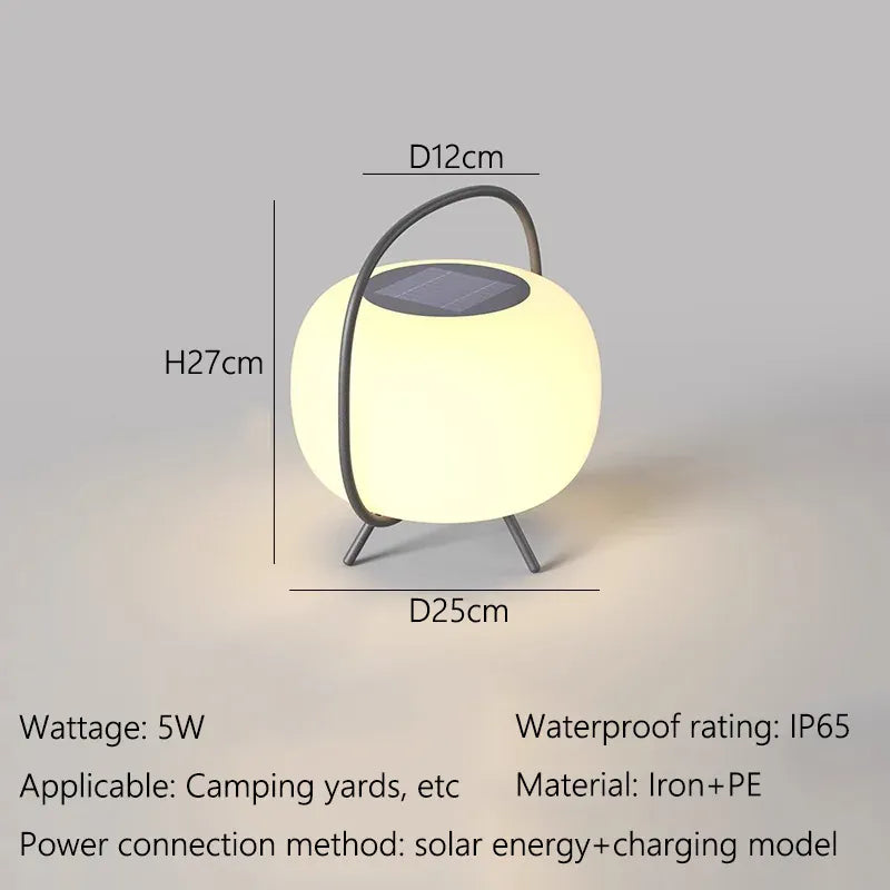 Verthara Premium Solar Rechargeable Camping & Garden Lantern 25cm