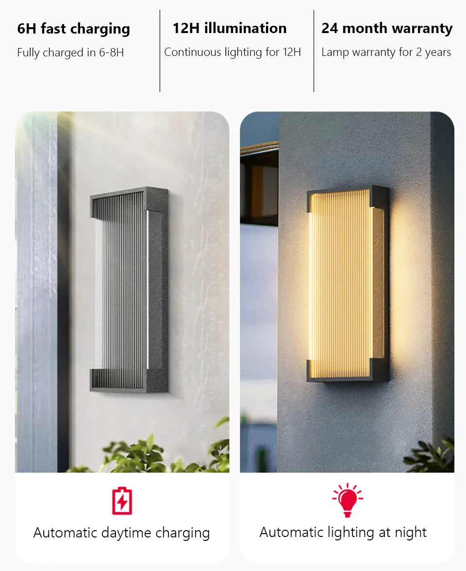 Verthara Premium Solar Stainless Steel Outdoor Wall Light