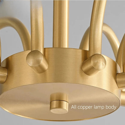 Verthara Premium Solid Brass & Ceramic Farmhouse Chandelier
