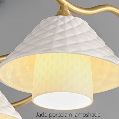 Verthara Premium Solid Brass & Ceramic Farmhouse Chandelier