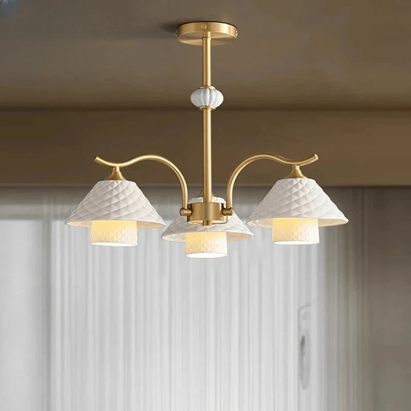 Verthara Premium Solid Brass & Ceramic Farmhouse Chandelier