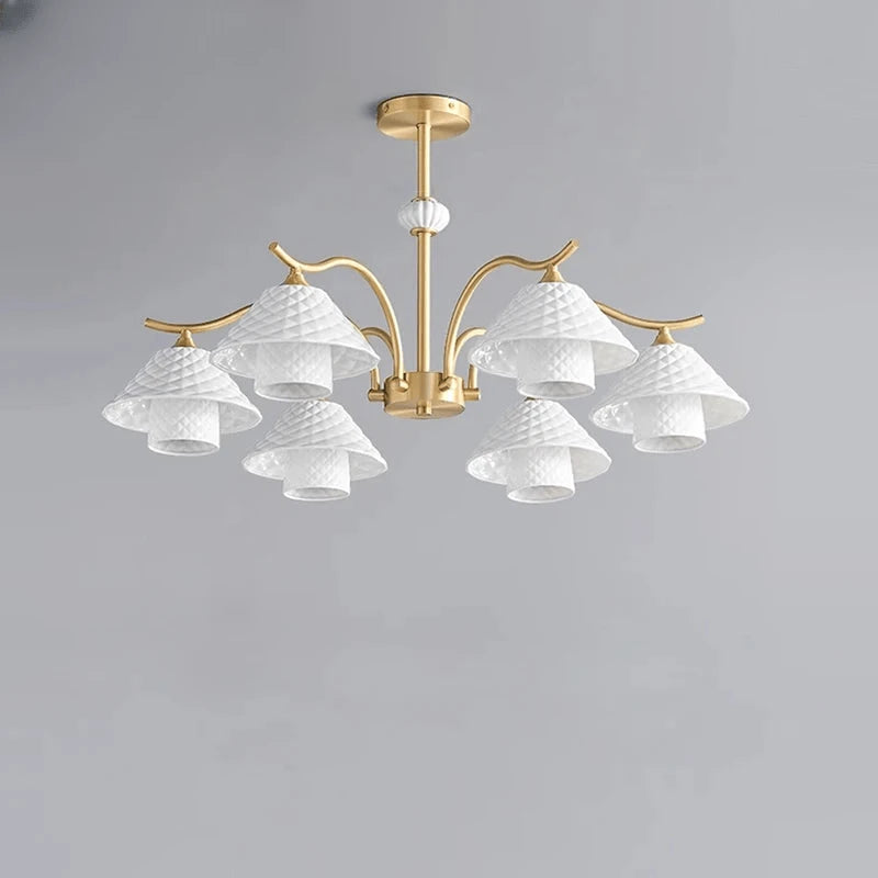 Verthara Premium Solid Brass & Ceramic Farmhouse Chandelier