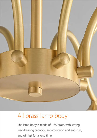 Verthara Premium Solid Brass & Ceramic Farmhouse Chandelier