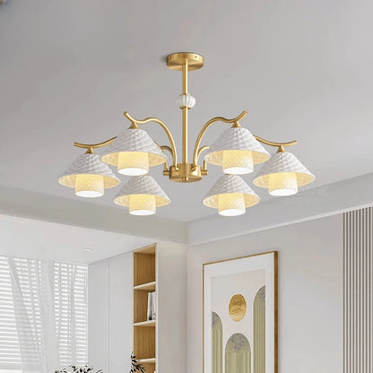 Verthara Premium Solid Brass & Ceramic Farmhouse Chandelier