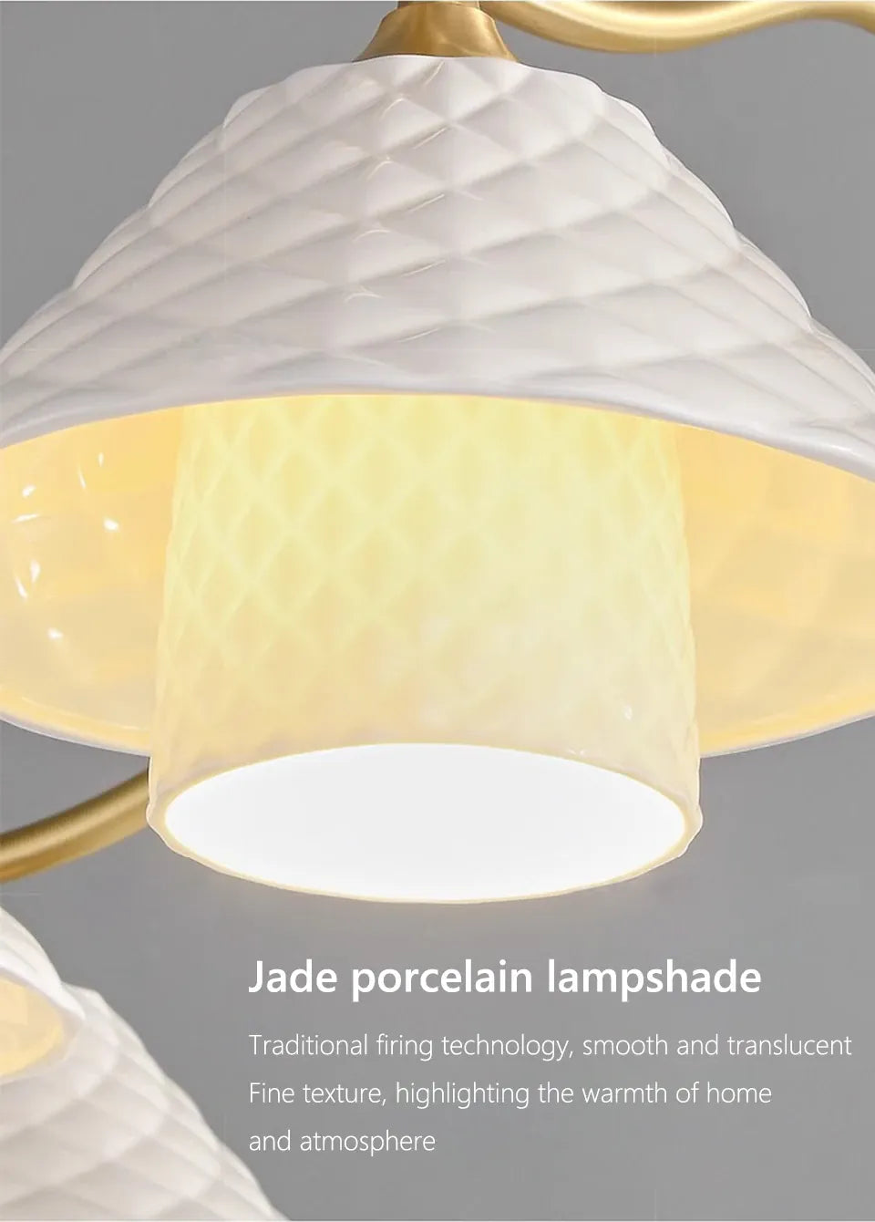 Verthara Premium Solid Brass & Ceramic Farmhouse Chandelier