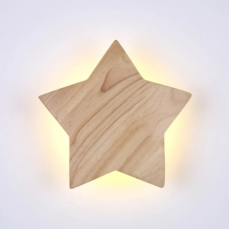 Verthara Premium Solid Wood & Iron Star Wall Light | E27 LED