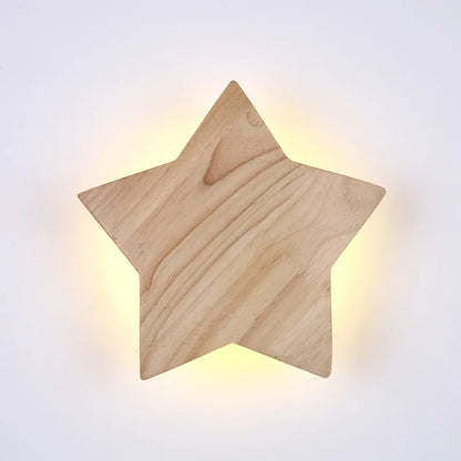 Verthara Premium Solid Wood & Iron Star Wall Light | E27 LED
