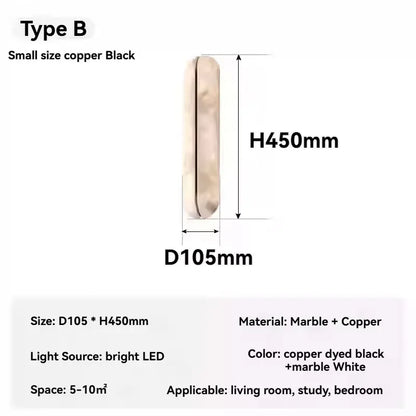 Verthara Premium Spanish Marble & Copper Wall Sconce F