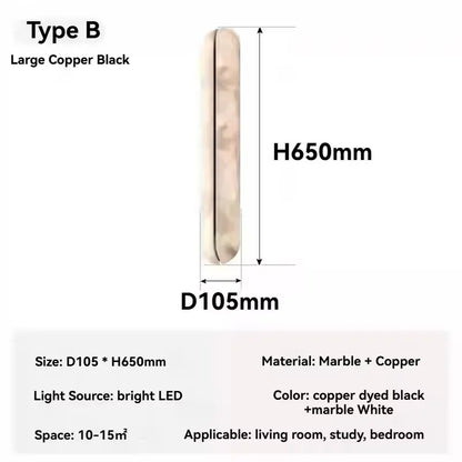 Verthara Premium Spanish Marble & Copper Wall Sconce E