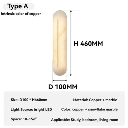 Verthara Premium Spanish Marble & Copper Wall Sconce G