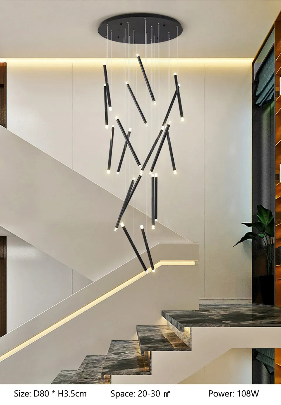 Verthara Premium Spiral Staircase Grand Chandelier