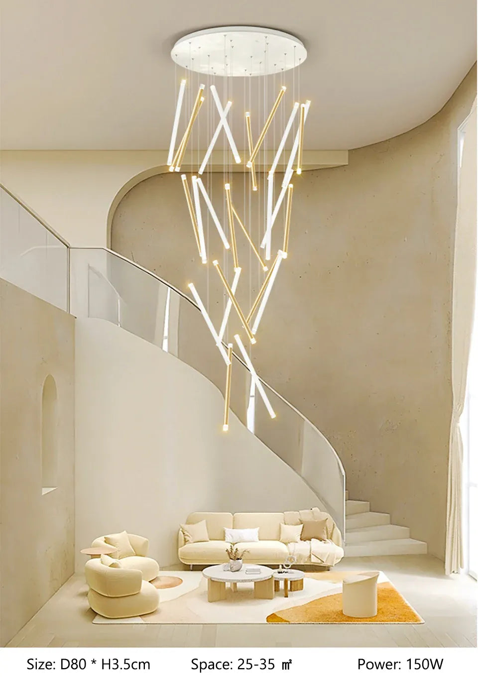 Verthara Premium Spiral Staircase Grand Chandelier