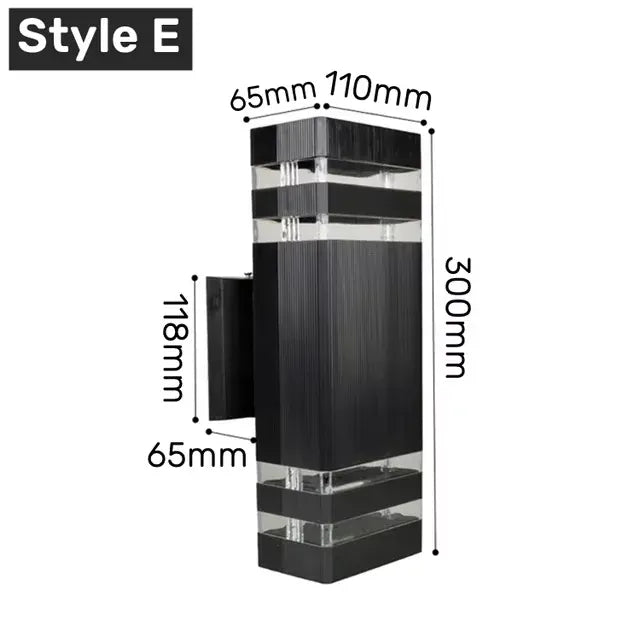 Verthara Premium Square E27 Outdoor Wall Sconce