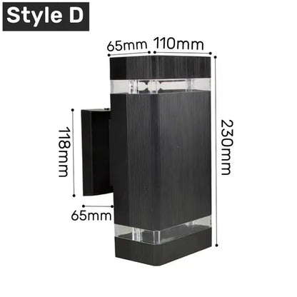 Verthara Premium Square E27 Outdoor Wall Sconce