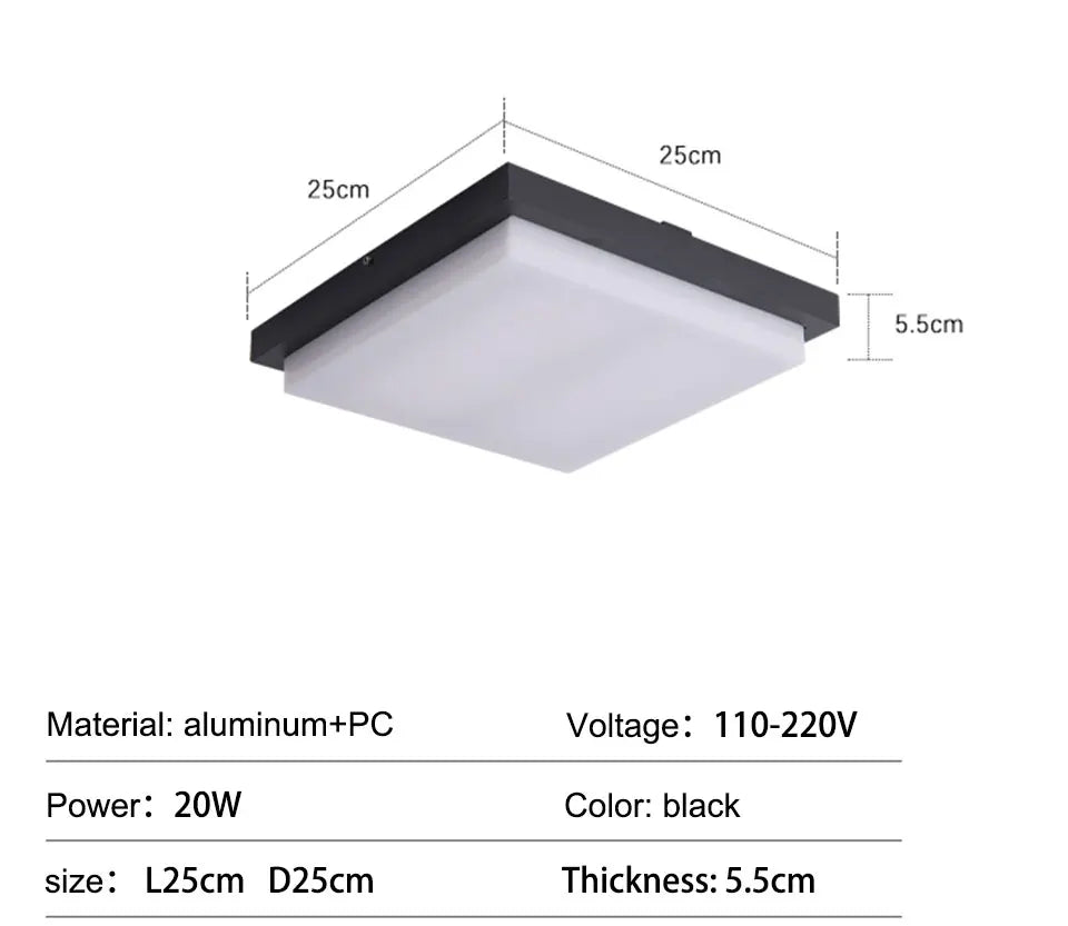 Verthara Premium Square Flush Mount Ceiling Light