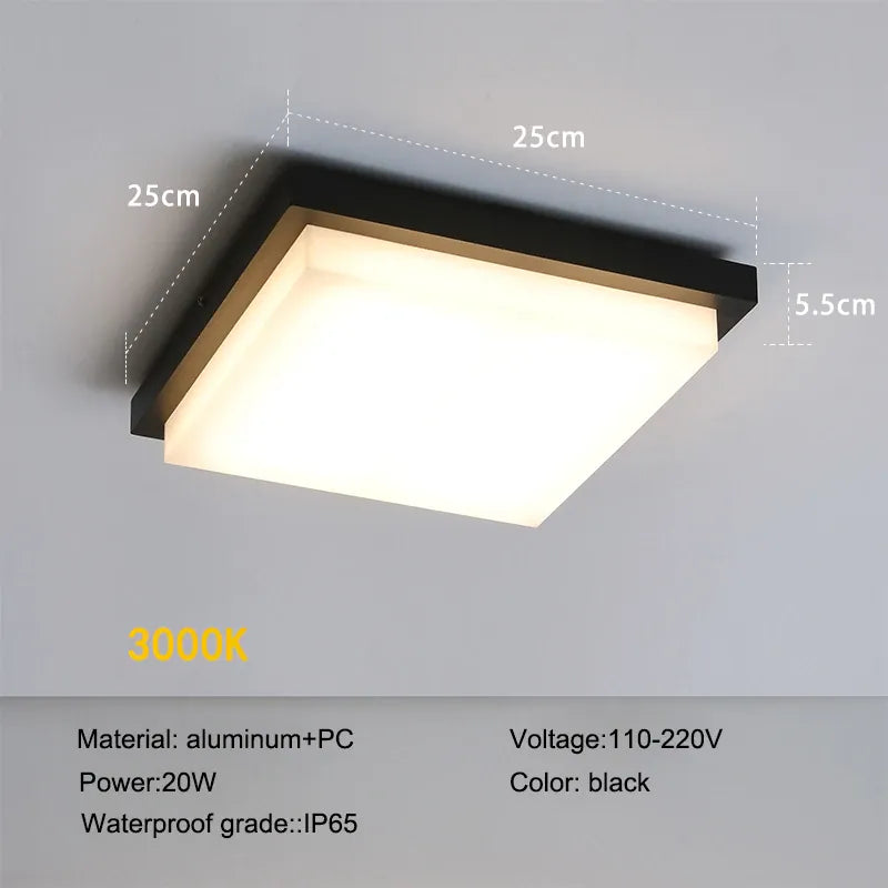 Verthara Premium Square Flush Mount Ceiling Light Warm  white