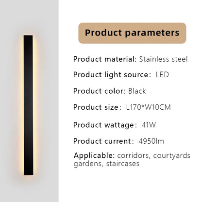 Verthara Premium Stainless Steel Dimmable Outdoor Wall Light Cool white dimming / H170xW10cm-41W-IP67