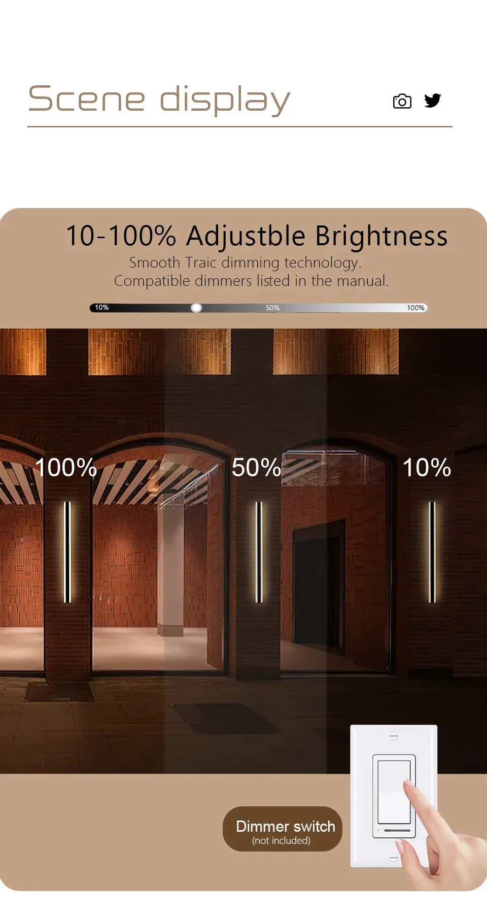 Verthara Premium Stainless Steel Dimmable Porch Wall Light