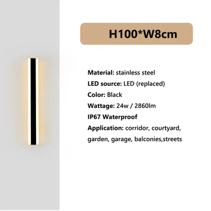 Verthara Premium Stainless Steel Dimmable Porch Wall Light Cool white dimming / 100cm-IP67