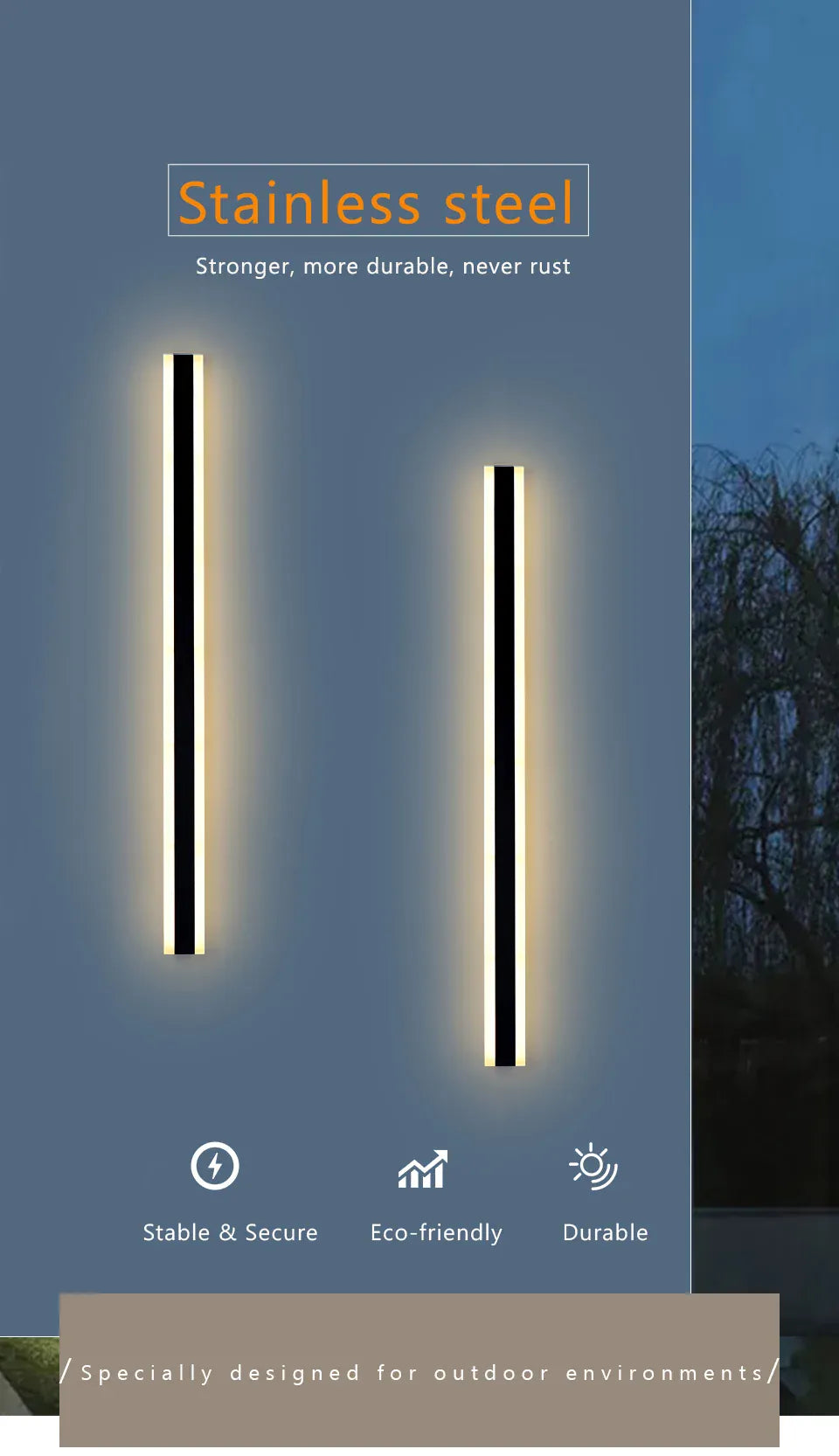 Verthara Premium Stainless Steel Dimmable Porch Wall Light