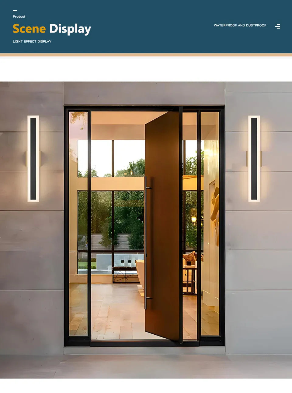 Verthara Premium Stainless Steel Long-Strip Porch Sconce