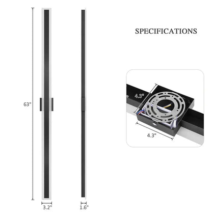 Verthara Premium Stainless Steel Long-Strip Porch Sconce