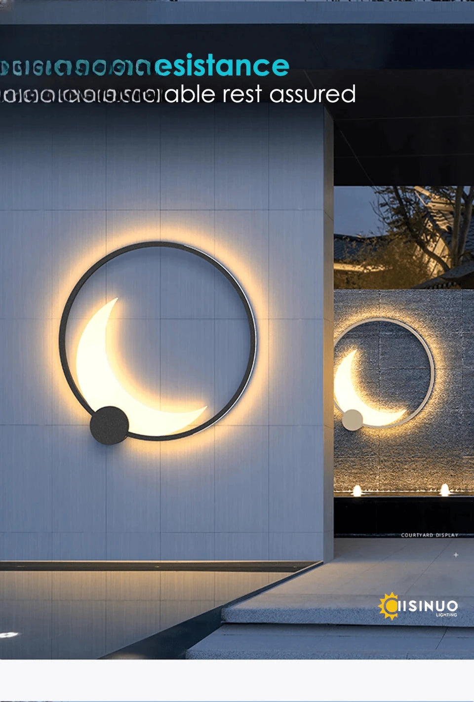 Verthara Premium Stainless Steel Moon Garden Wall Light