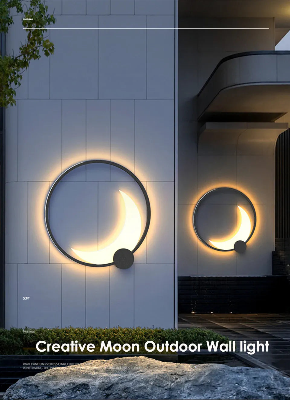 Verthara Premium Stainless Steel Moon Garden Wall Light