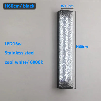 Verthara Premium Stainless Steel Outdoor Garden Wall Sconce 60cm cool white