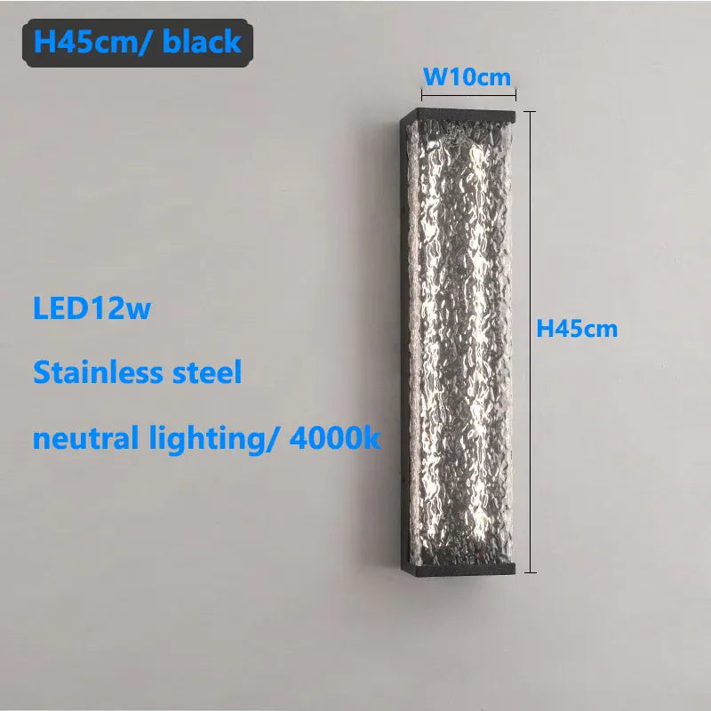 Verthara Premium Stainless Steel Outdoor Garden Wall Sconce 45cm neutral light