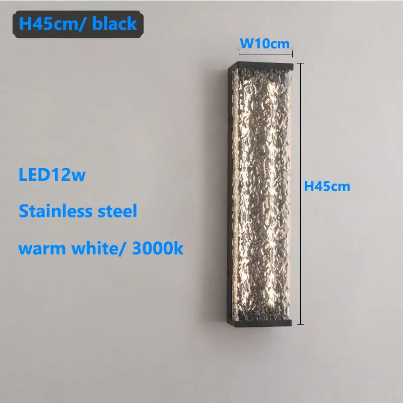Verthara Premium Stainless Steel Outdoor Garden Wall Sconce 45cm warm white