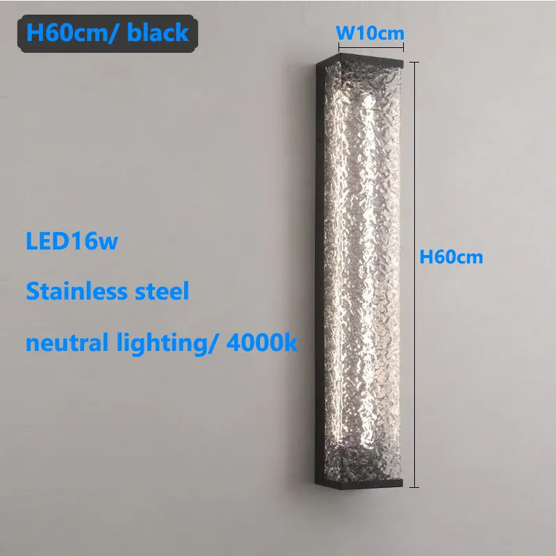 Verthara Premium Stainless Steel Outdoor Garden Wall Sconce 60cm neutral light