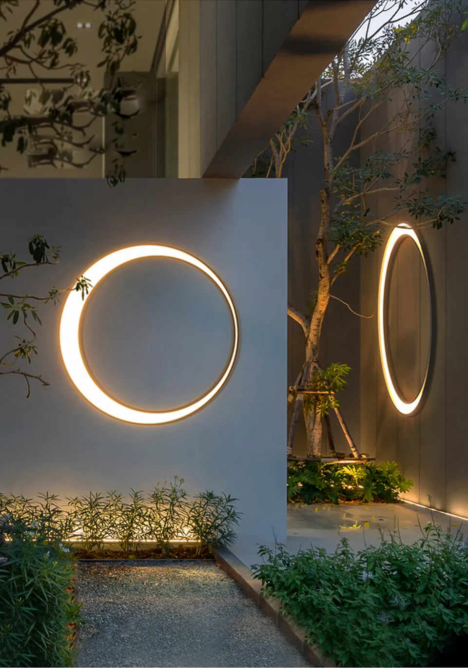 Verthara Premium Stainless Steel Round Moon Outdoor Wall Light IP65