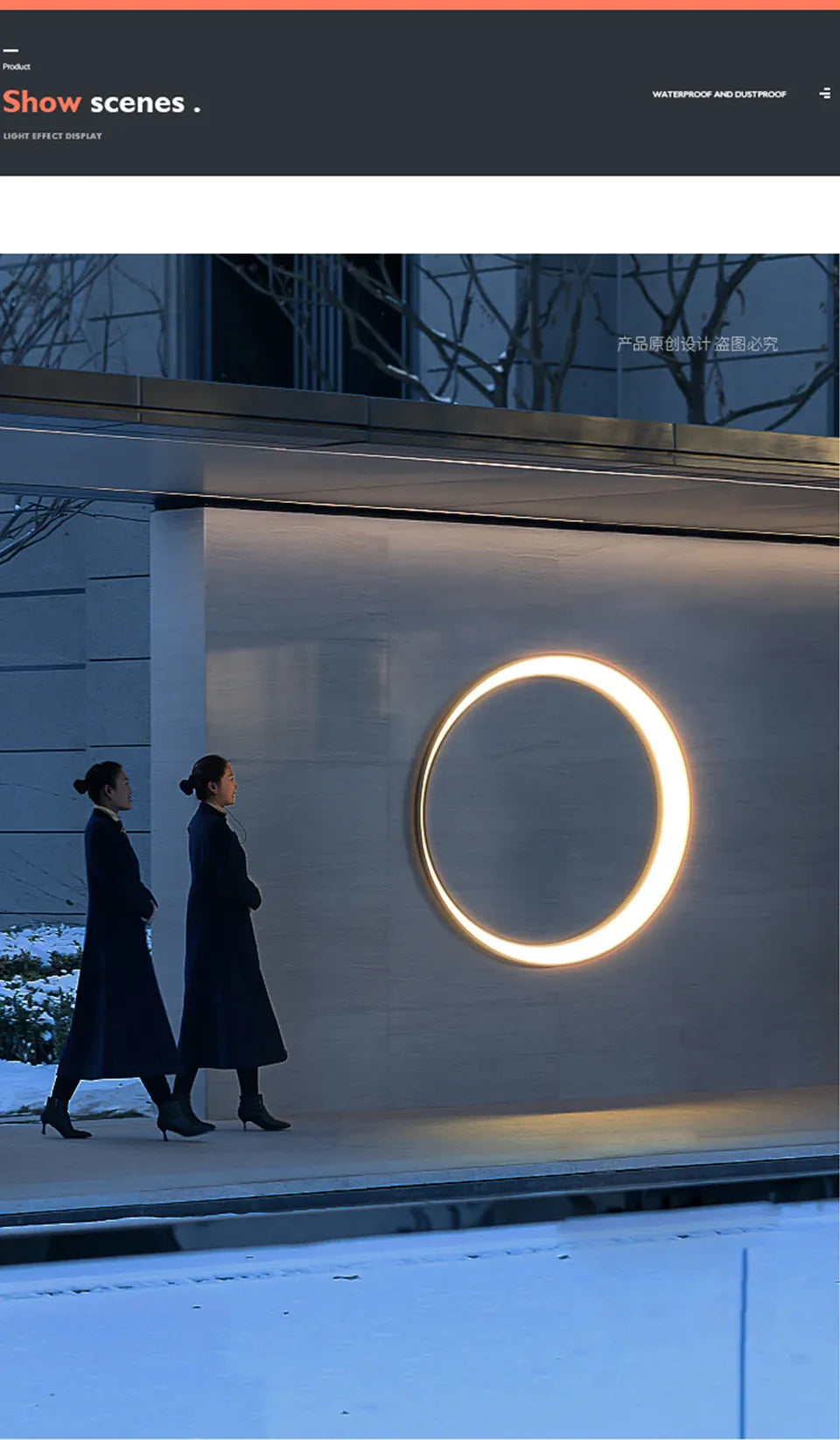 Verthara Premium Stainless Steel Round Moon Outdoor Wall Light IP65
