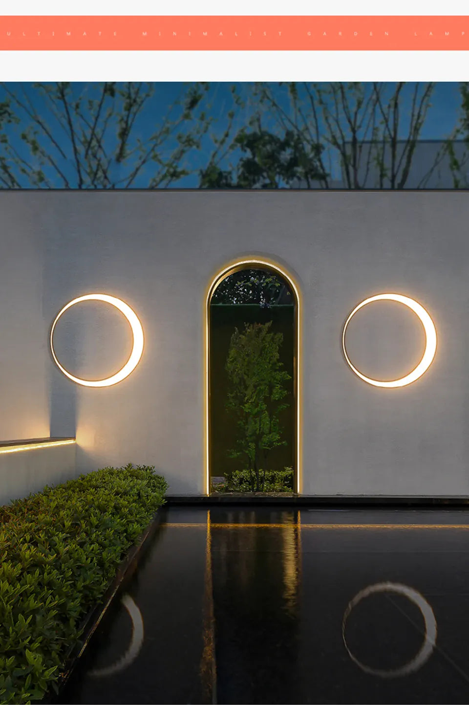 Verthara Premium Stainless Steel Round Moon Outdoor Wall Light IP65