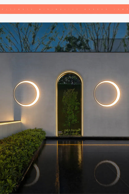 Verthara Premium Stainless Steel Round Moon Outdoor Wall Light IP65