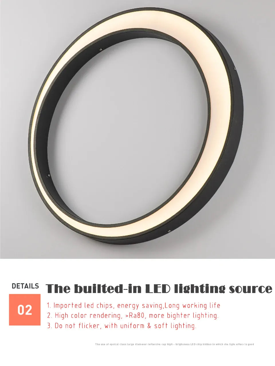Verthara Premium Stainless Steel Round Moon Outdoor Wall Light IP65