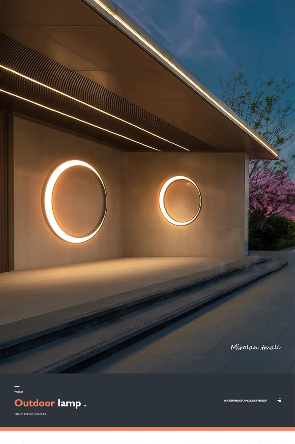 Verthara Premium Stainless Steel Round Moon Outdoor Wall Light IP65