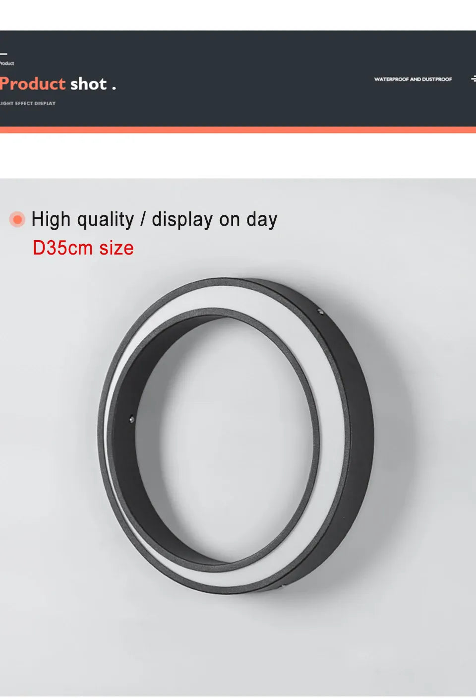 Verthara Premium Stainless Steel Round Moon Outdoor Wall Light IP65