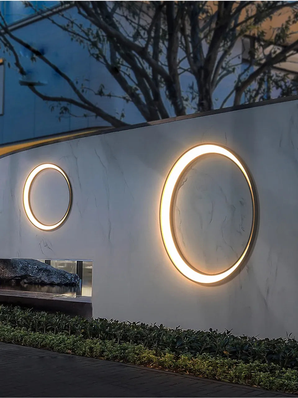 Verthara Premium Stainless Steel Round Moon Outdoor Wall Light IP65