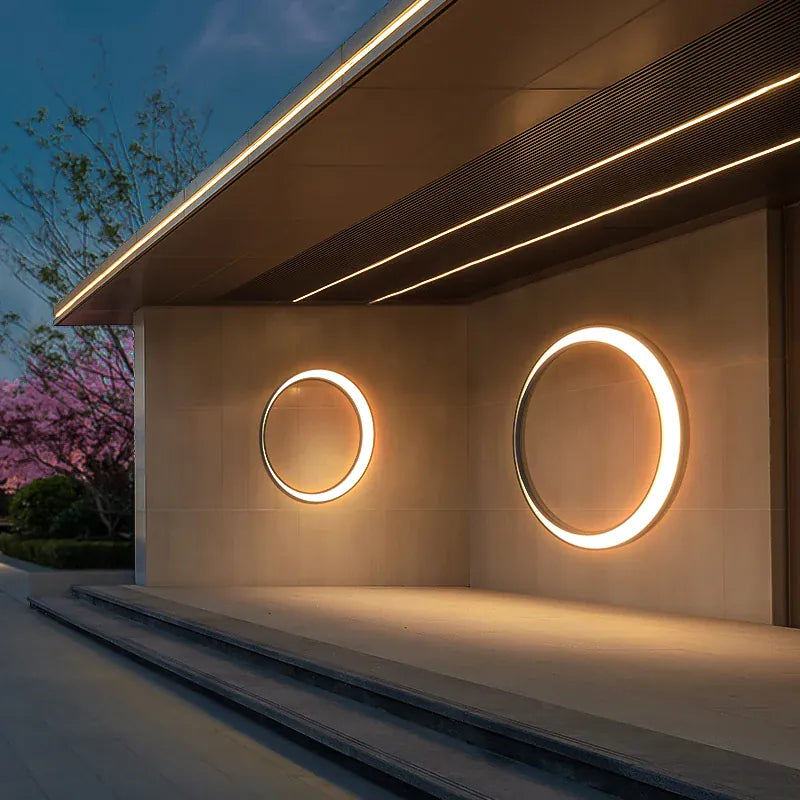Verthara Premium Stainless Steel Round Moon Outdoor Wall Light IP65