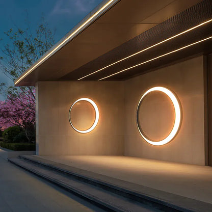 Verthara Premium Stainless Steel Round Moon Outdoor Wall Light IP65