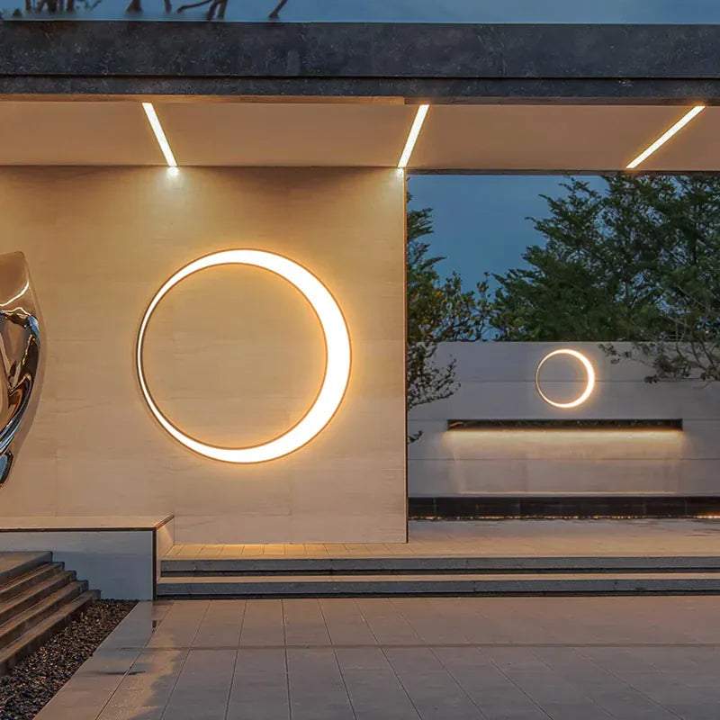Verthara Premium Stainless Steel Round Moon Outdoor Wall Light IP65